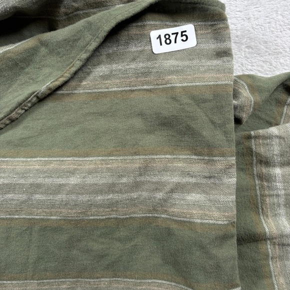 Hurley Portland Organic Flannel Shirt Mens XL Multi Striped Pleated Button Up - Picture 8 of 8